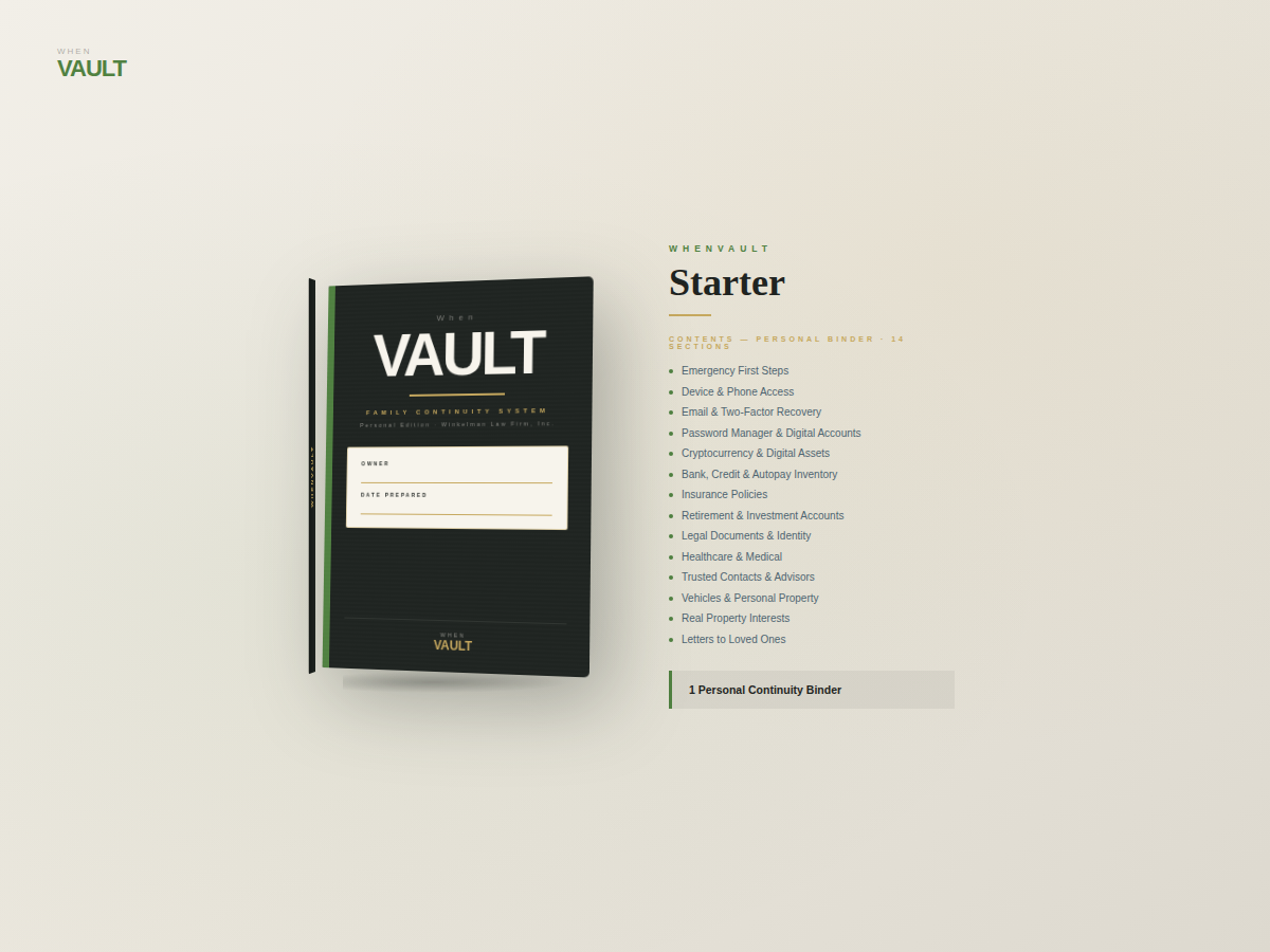 WhenVault Starter